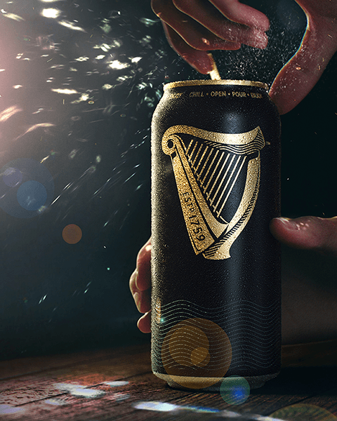 Opening a can of Guinness