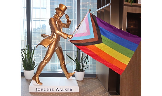 Johnnie Walker with LGBTQ+ flag