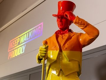 Johnnie Walker striding man at Johnnie Walker Princes Street, Edinburgh